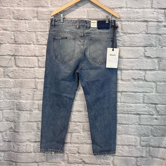 NWT ROLLA’S 34x25” STUBS Slim Short Leg - Stoned Rip Jeans (SAMPLE) - Picture 10 of 12
